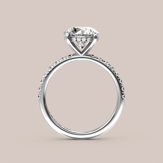 Hidden Halo with Accent Diamonds (Halfway) - Vero Diamonds