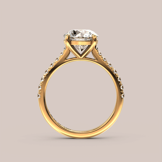 Cathedral Solitaire with Accent Diamonds - Vero Diamonds