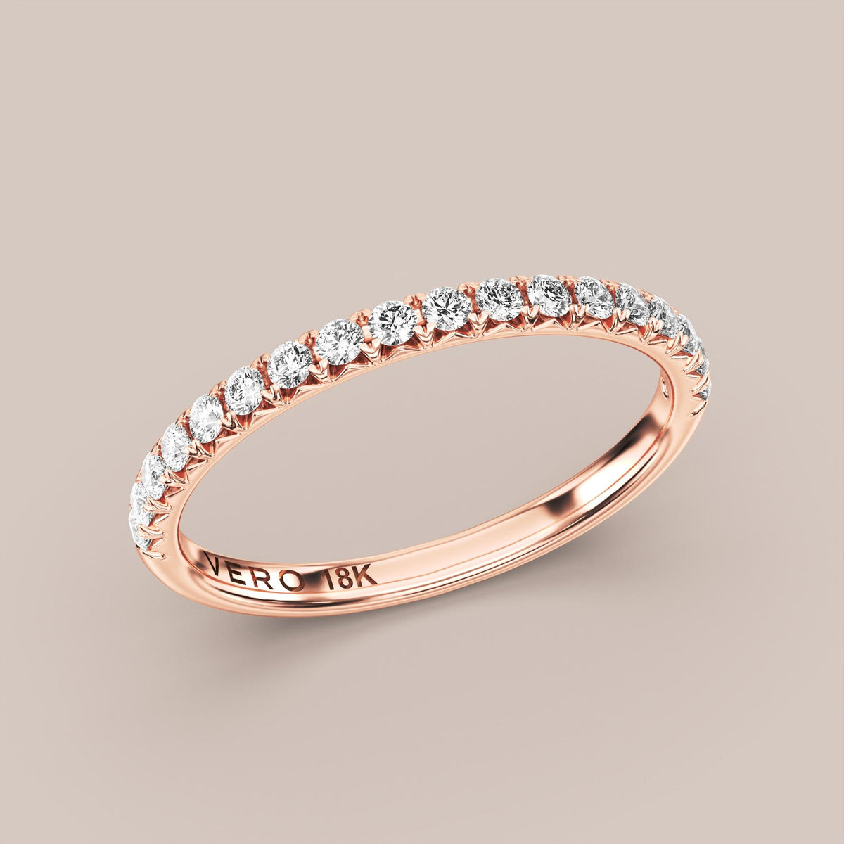 French Set Pave Diamond Band Half Eternity