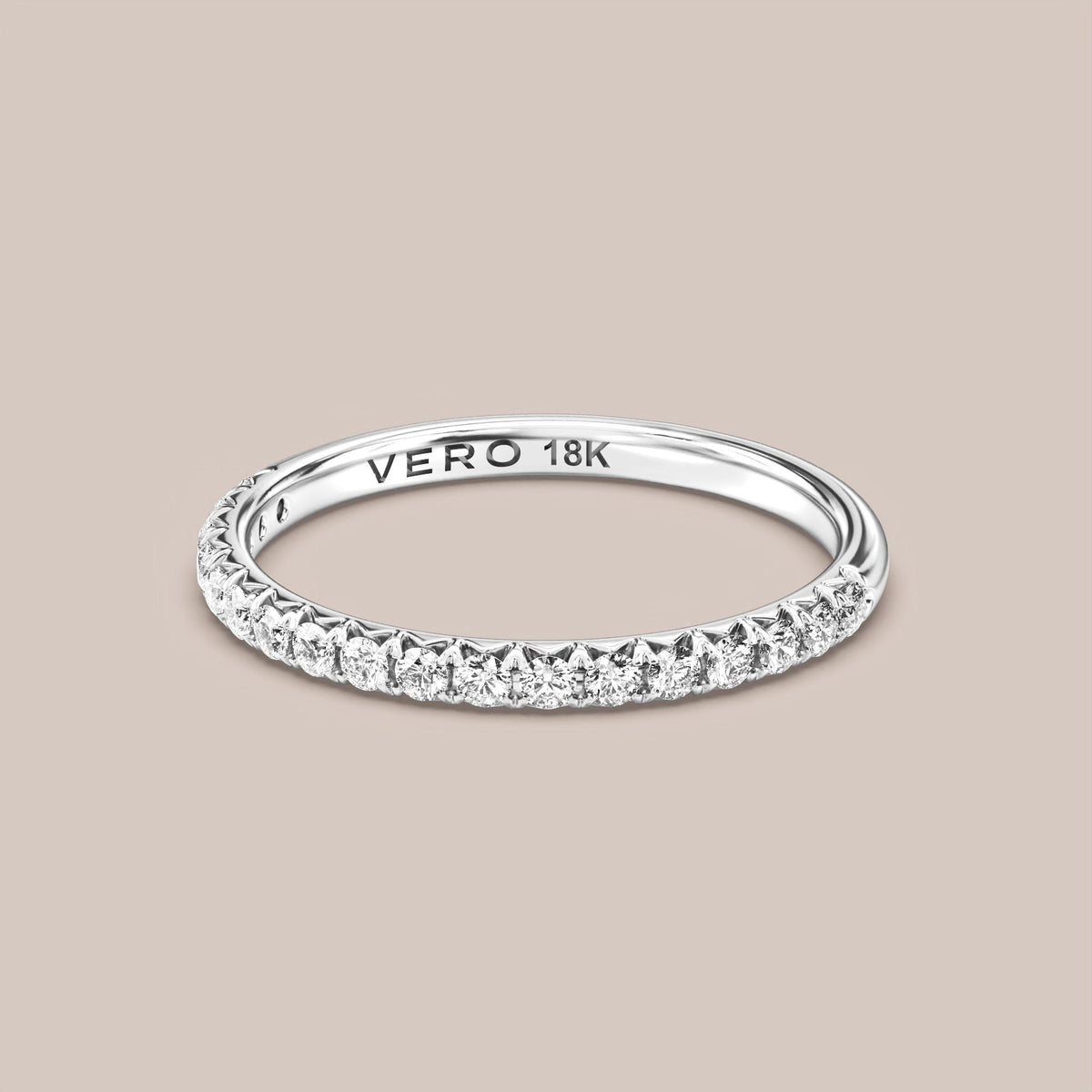 French Set Pave Diamond Band Half Eternity