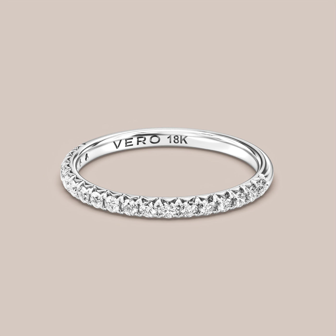 French Set Pave Diamond Band Half Eternity
