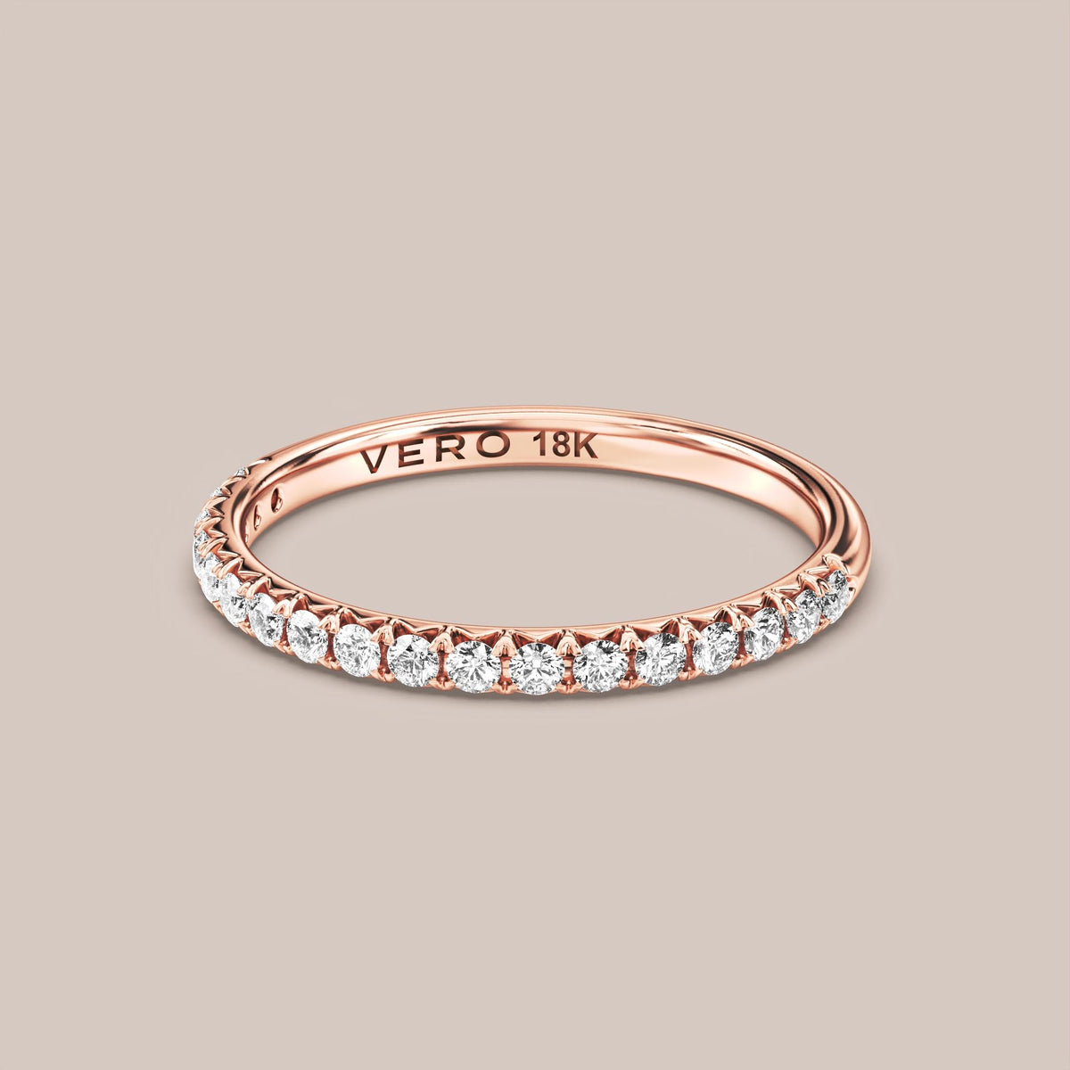 French Set Pave Diamond Band Half Eternity