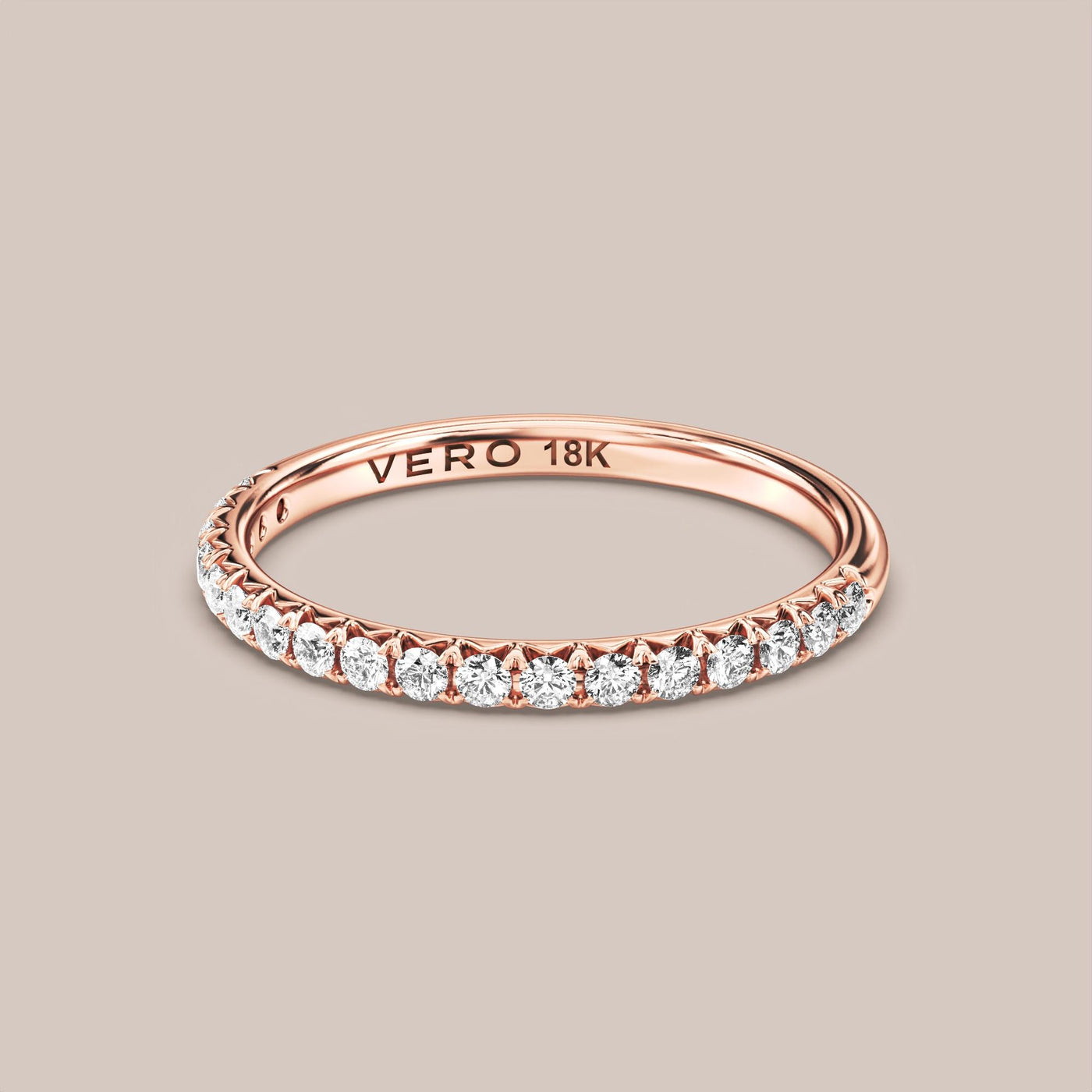 French Set Pave Diamond Band Half Eternity