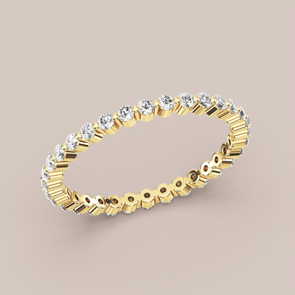 Single Prong Shared Diamond Band Full Eternity