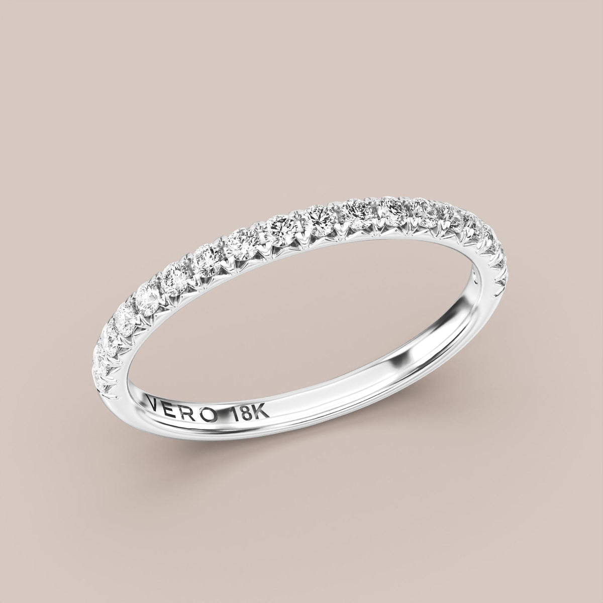 French Set Pave Diamond Band Half Eternity