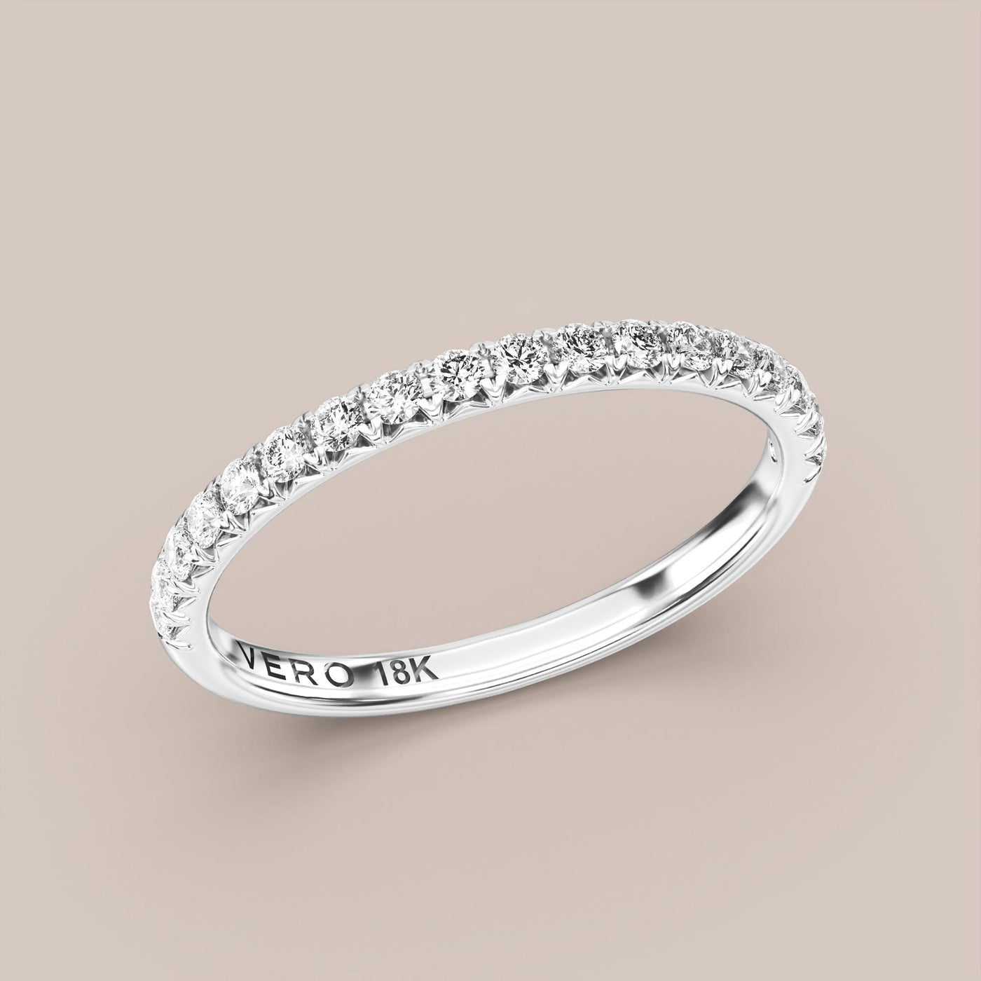 French Set Pave Diamond Band Half Eternity