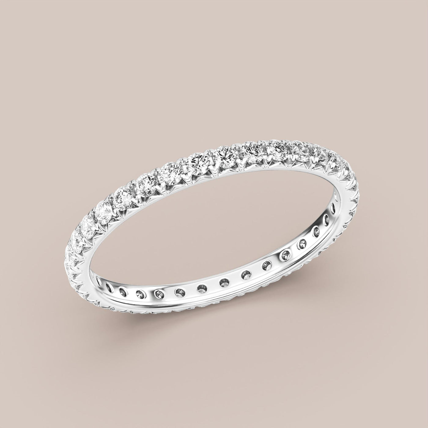 French Set Pave Diamond Band Full Eternity