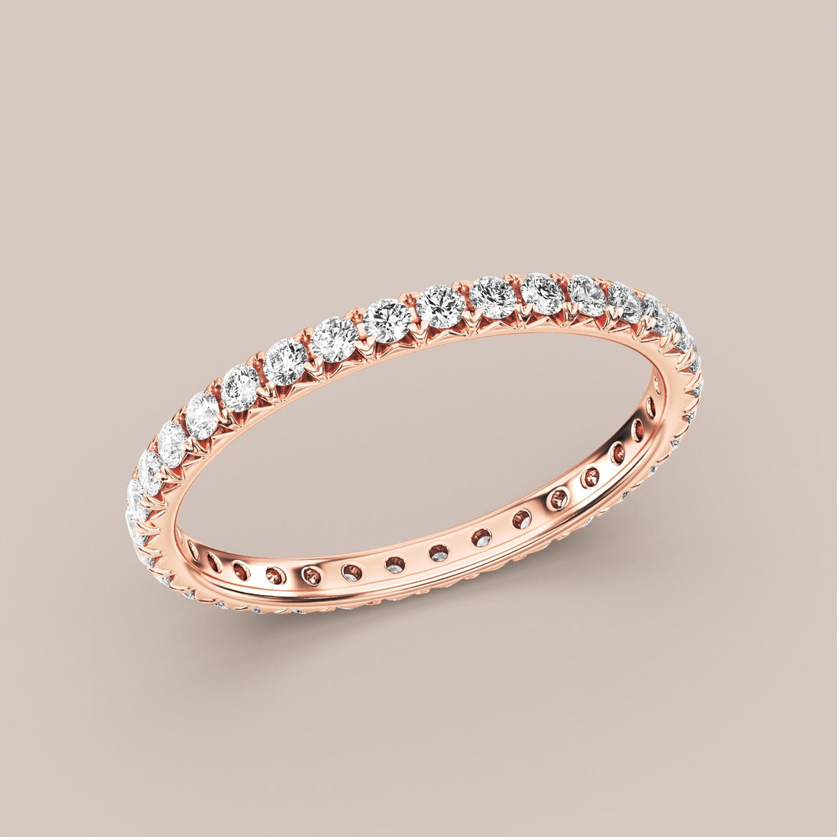 French Set Pave Diamond Band Full Eternity