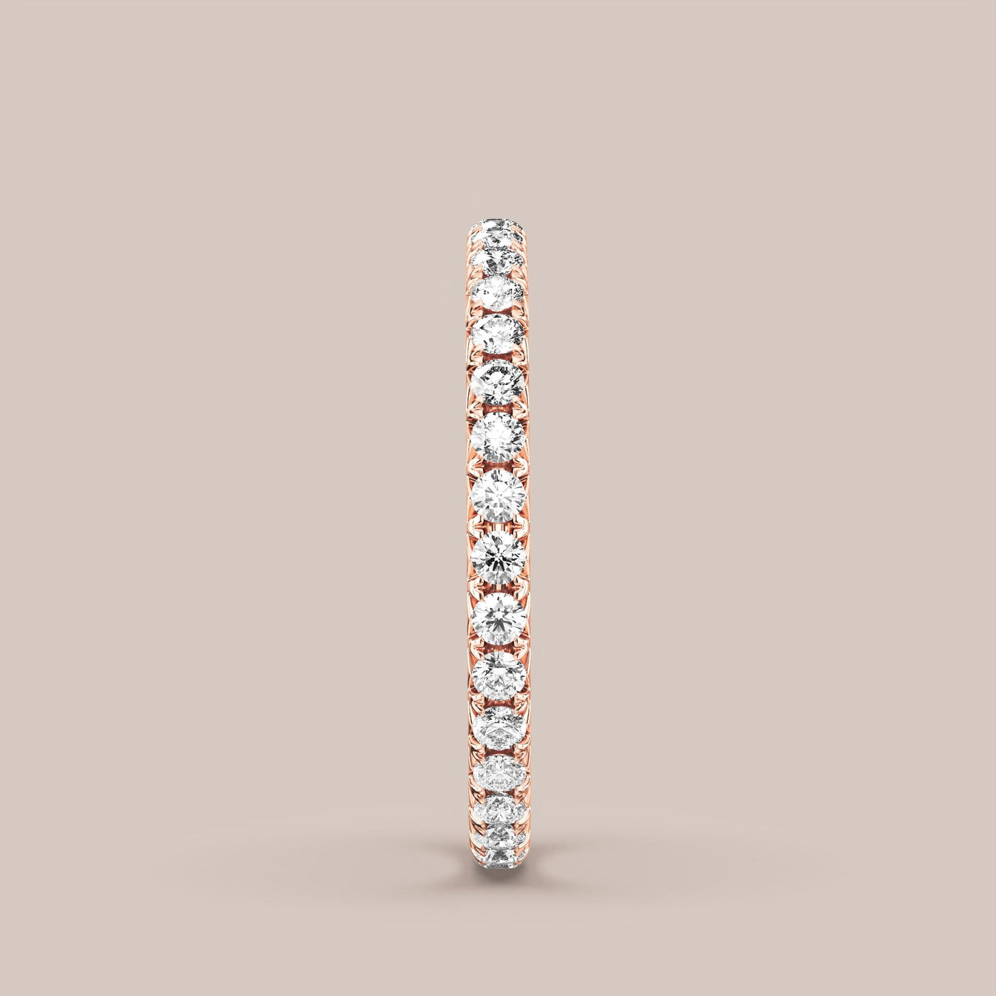 French Set Pave Diamond Band Full Eternity