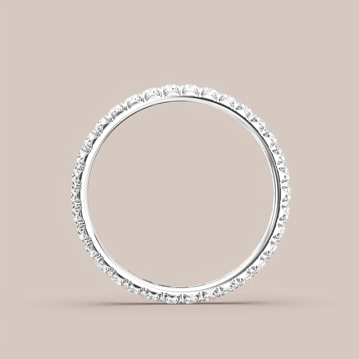 French Set Pave Diamond Band Full Eternity