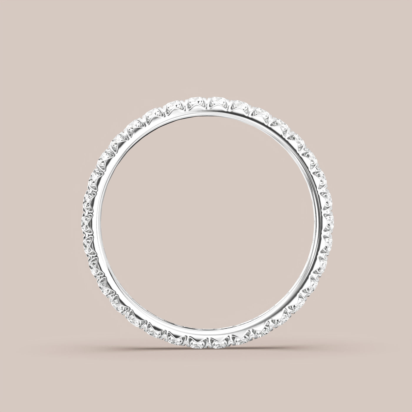 French Set Pave Diamond Band Full Eternity
