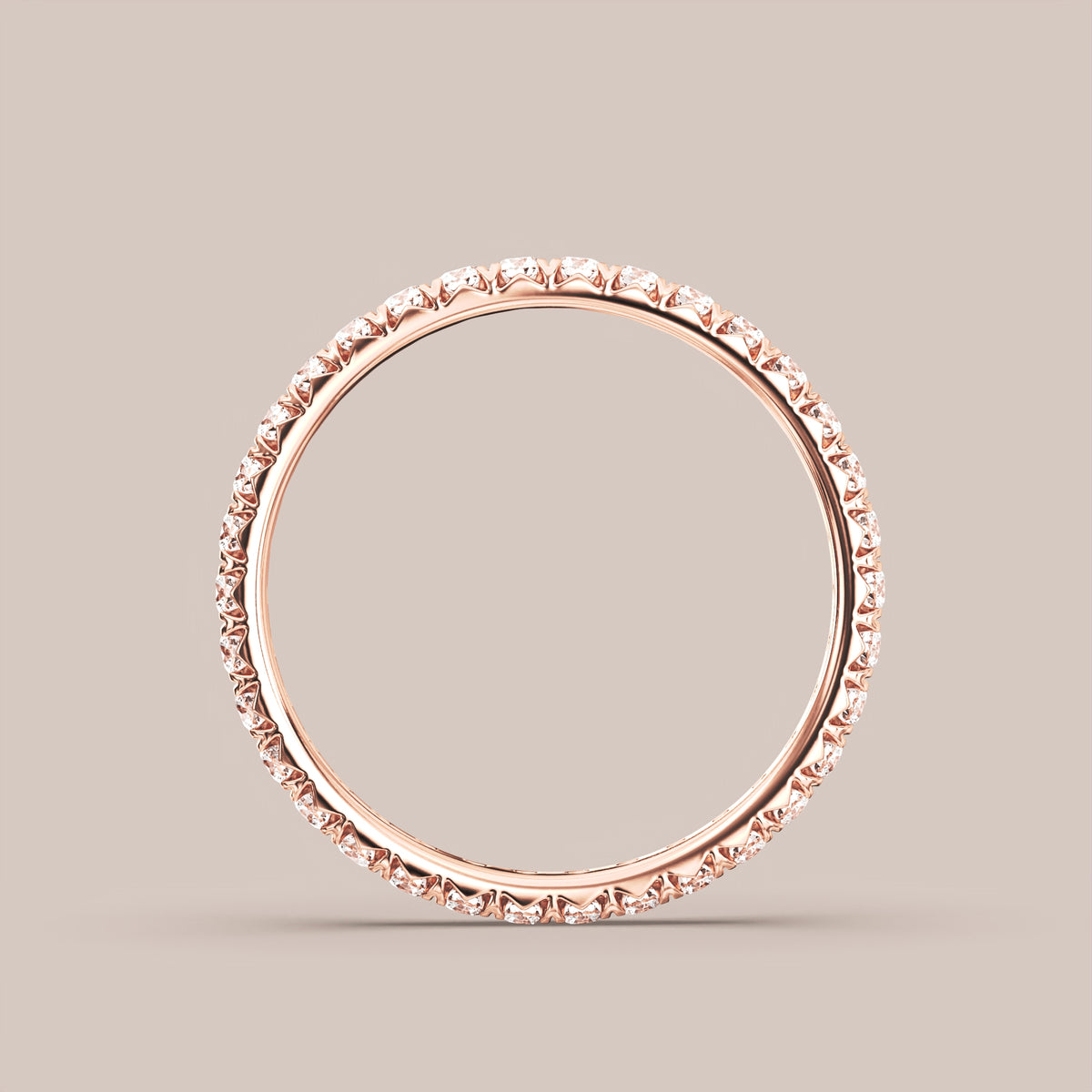 French Set Pave Diamond Band Full Eternity