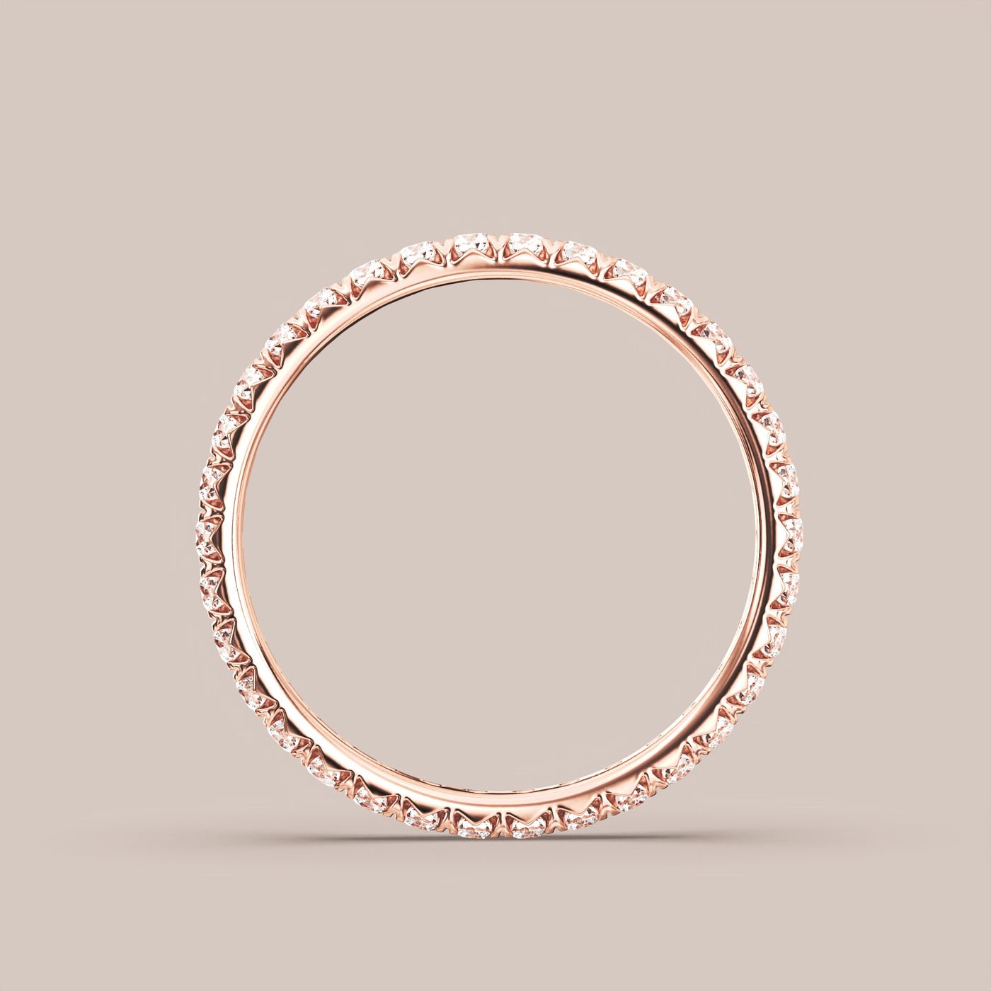 French Set Pave Diamond Band Full Eternity
