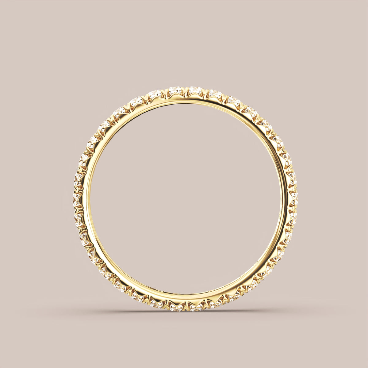 French Set Pave Diamond Band Full Eternity