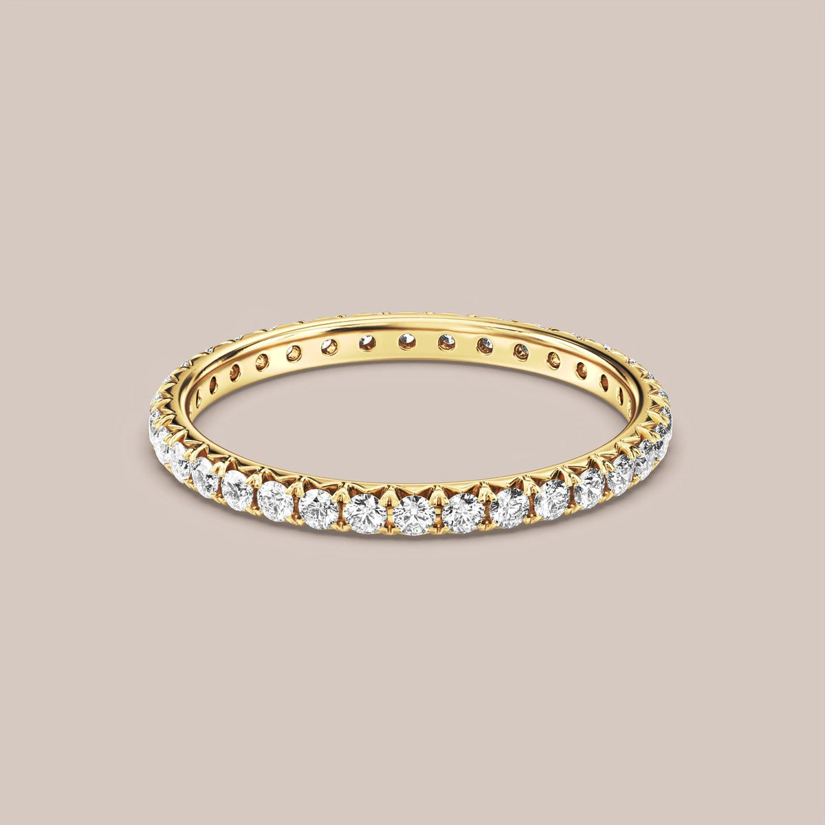 French Set Pave Diamond Band Full Eternity