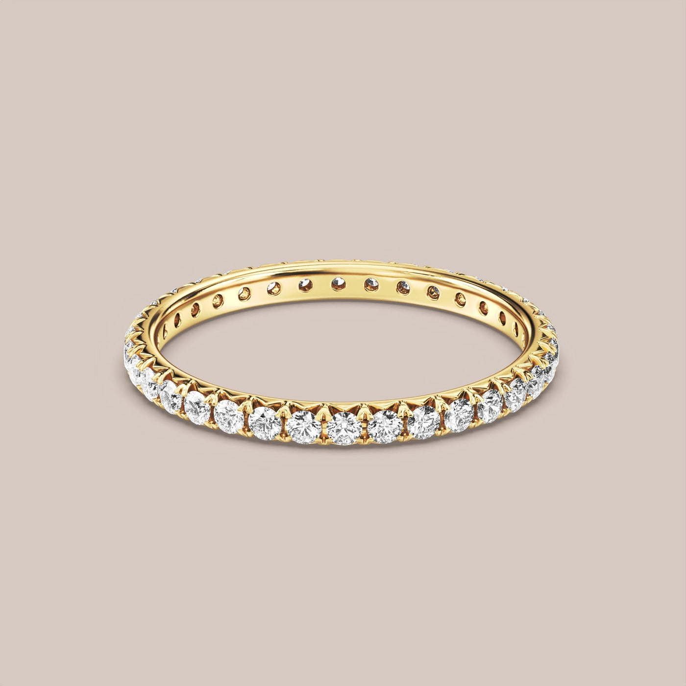 French Set Pave Diamond Band Full Eternity