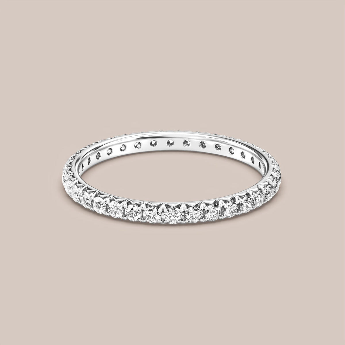 French Set Pave Diamond Band Full Eternity