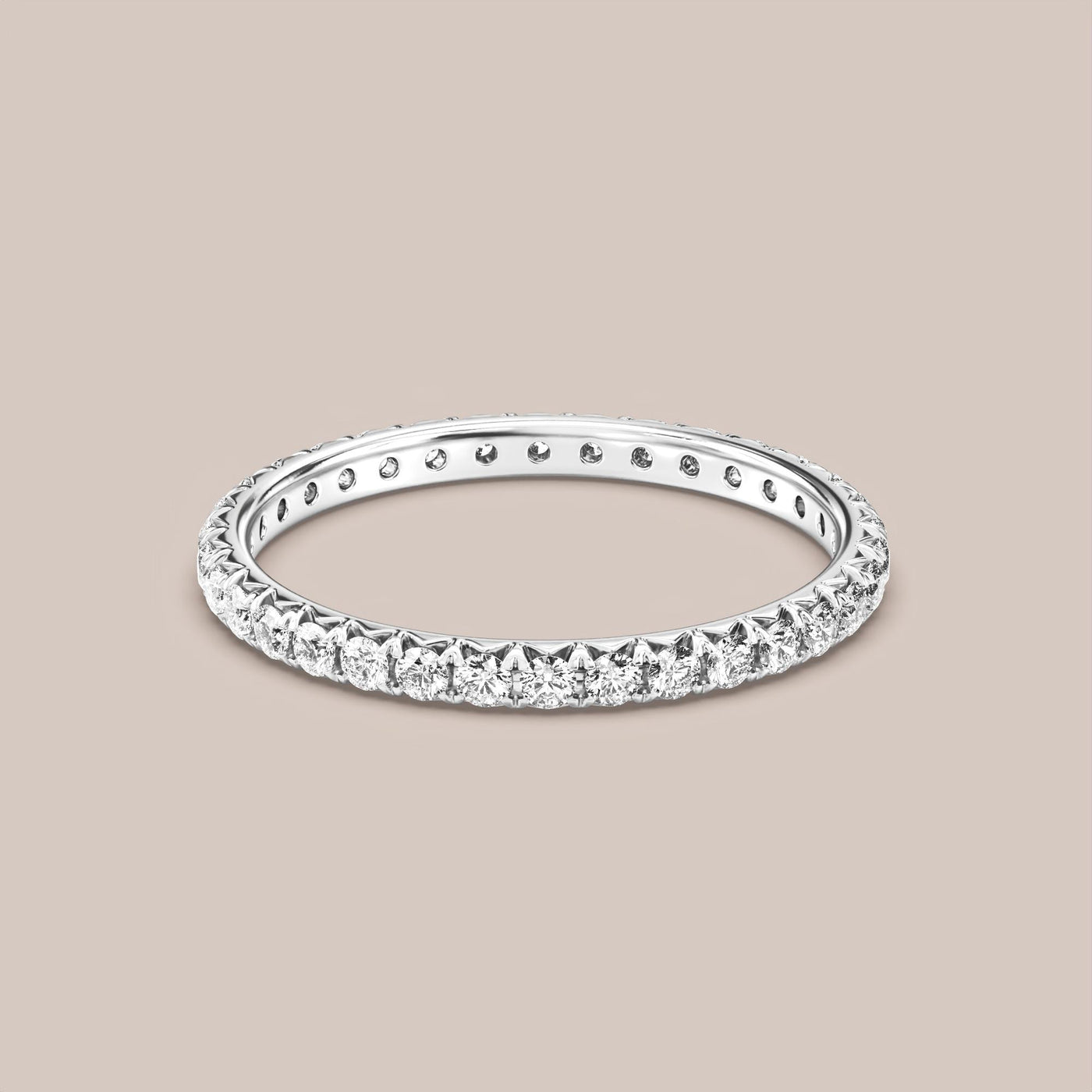 French Set Pave Diamond Band Full Eternity