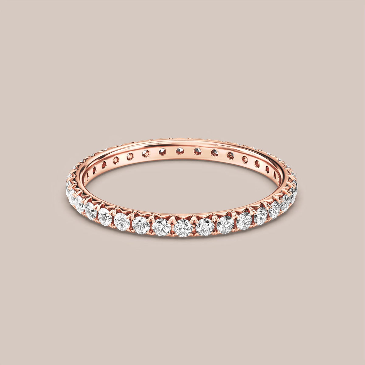 French Set Pave Diamond Band Full Eternity