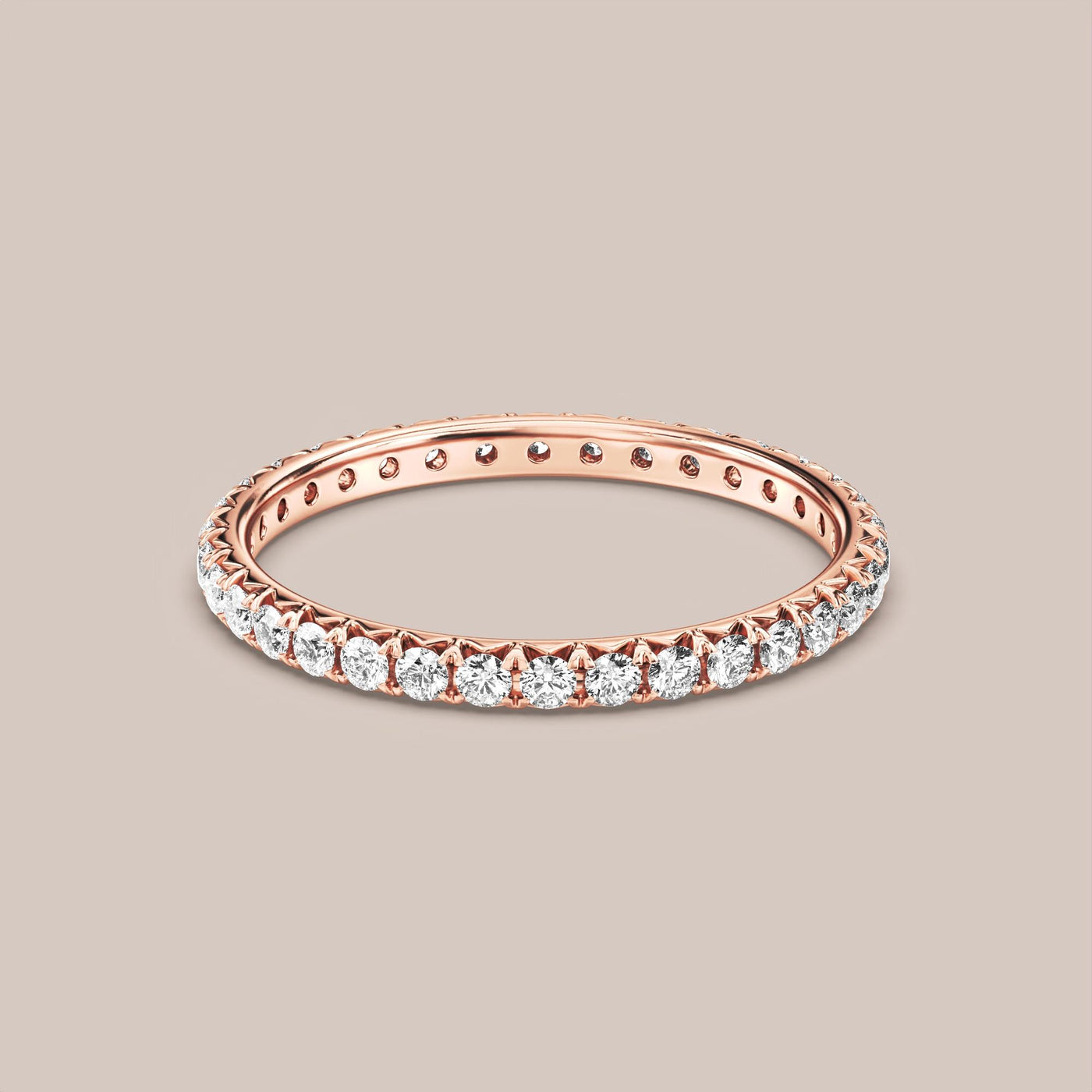 French Set Pave Diamond Band Full Eternity