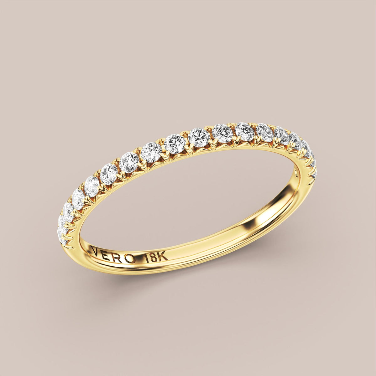 French Set Pave Diamond Band Half Eternity