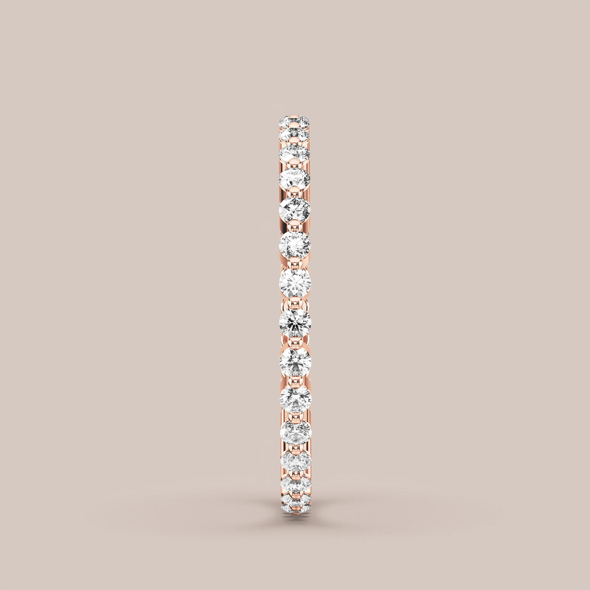 Single Prong Shared Diamond Band Full Eternity
