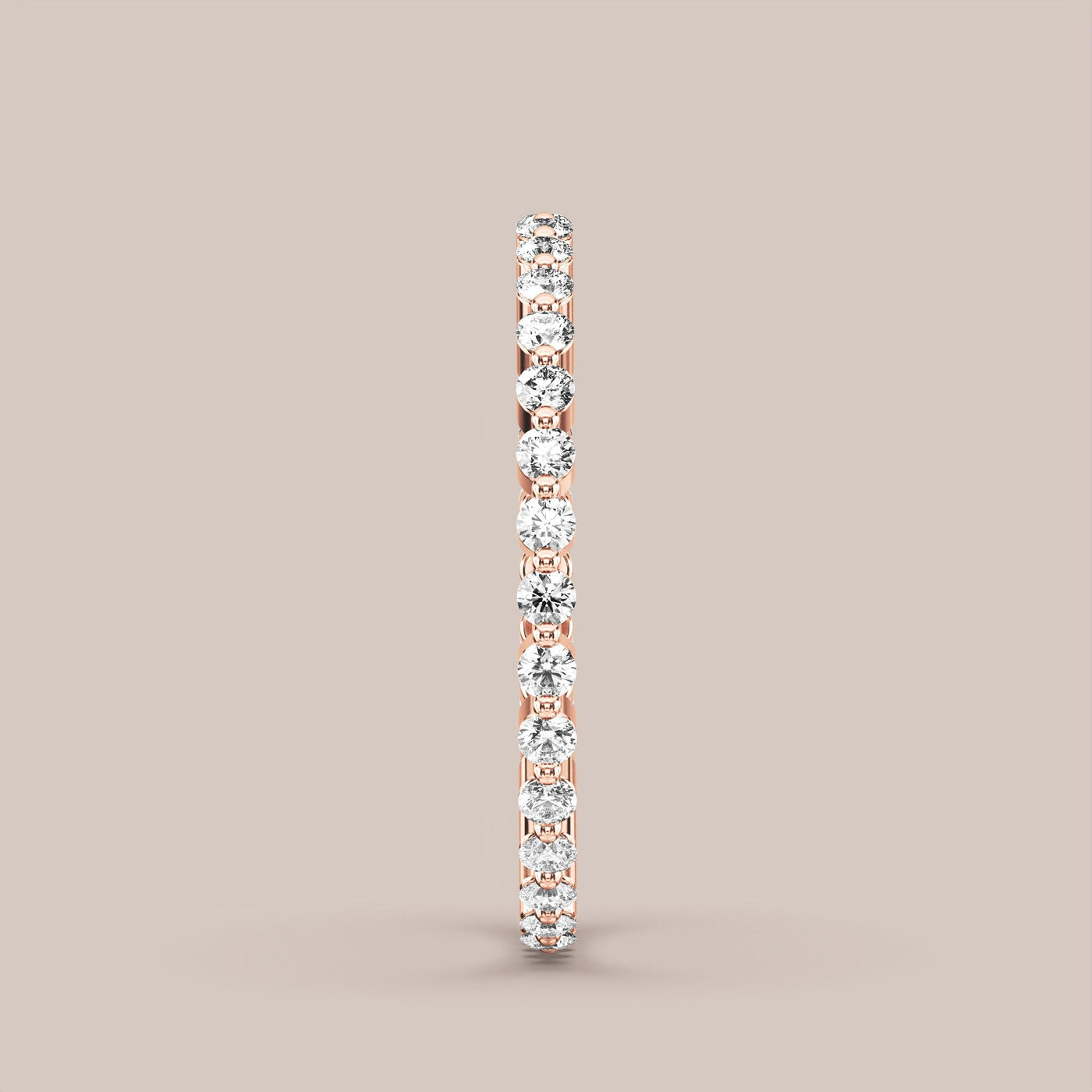 Single Prong Shared Diamond Band Full Eternity