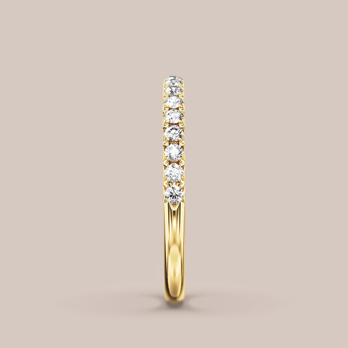 French Set Pave Diamond Band Half Eternity