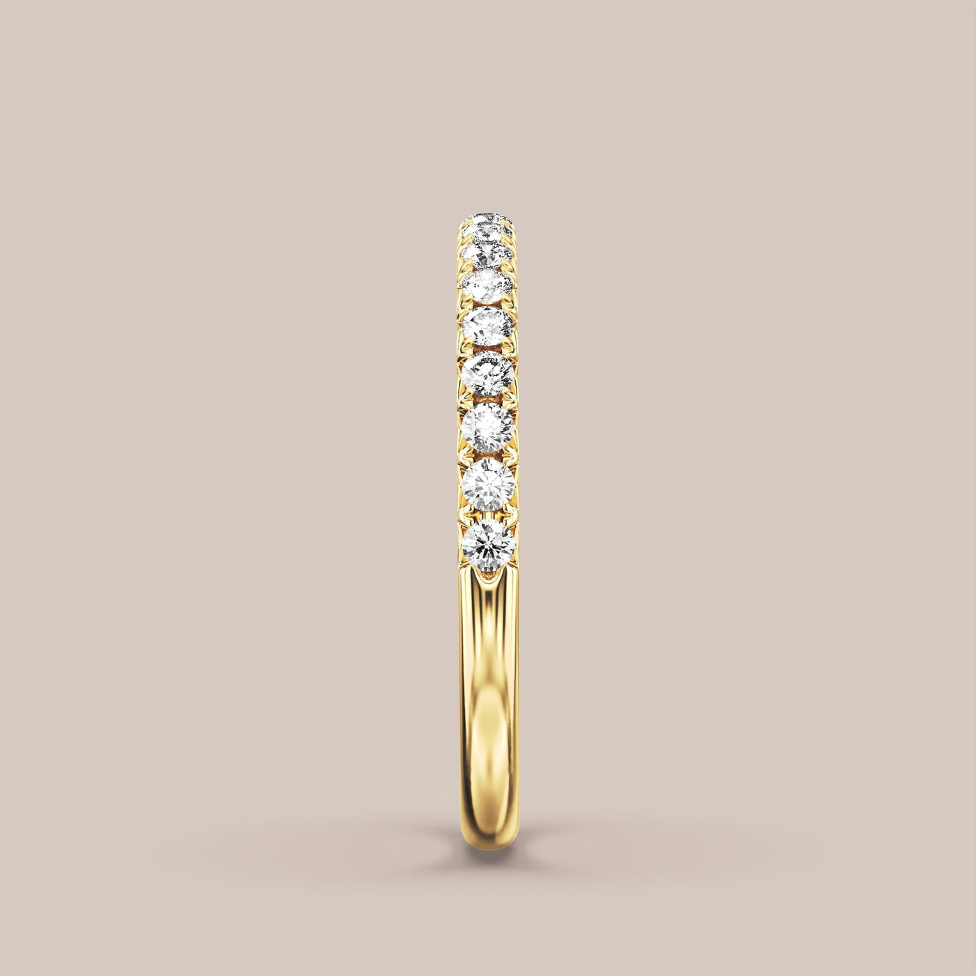 French Set Pave Diamond Band Half Eternity