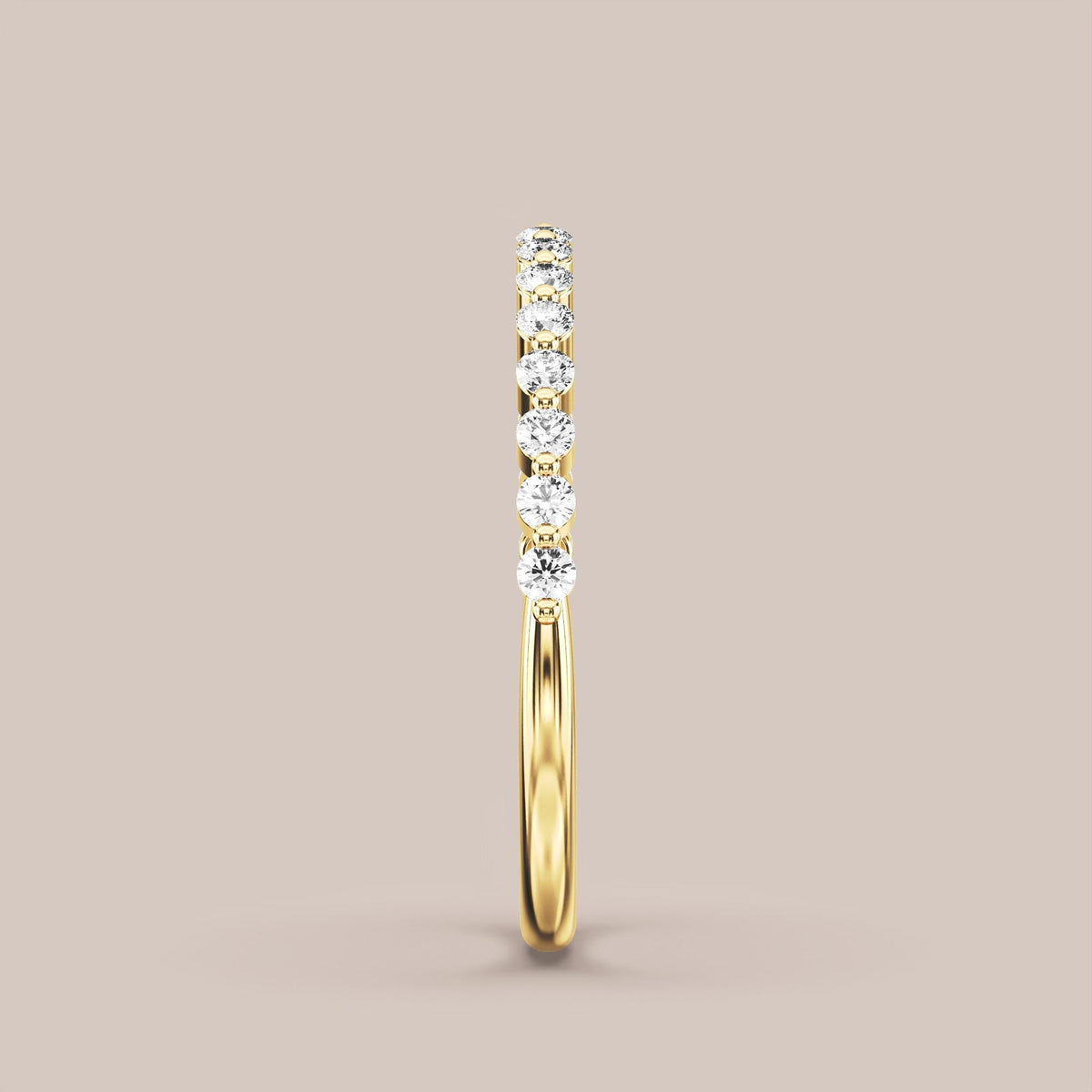 Single Prong Shared Diamond Band Half Eternity