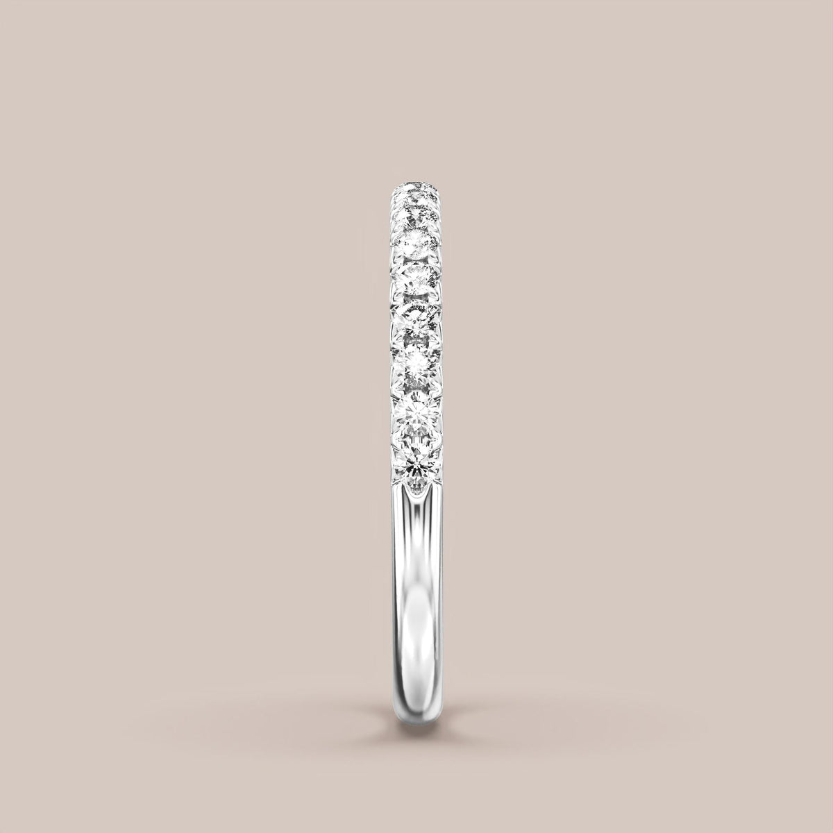 French Set Pave Diamond Band Half Eternity