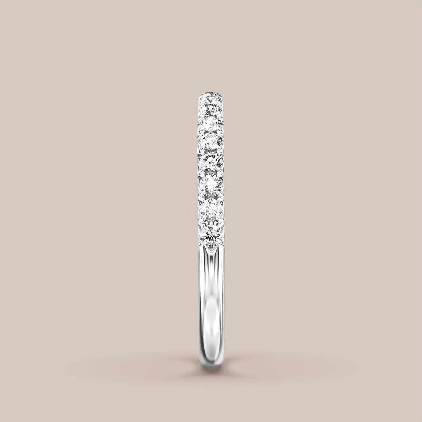 French Set Pave Diamond Band Half Eternity