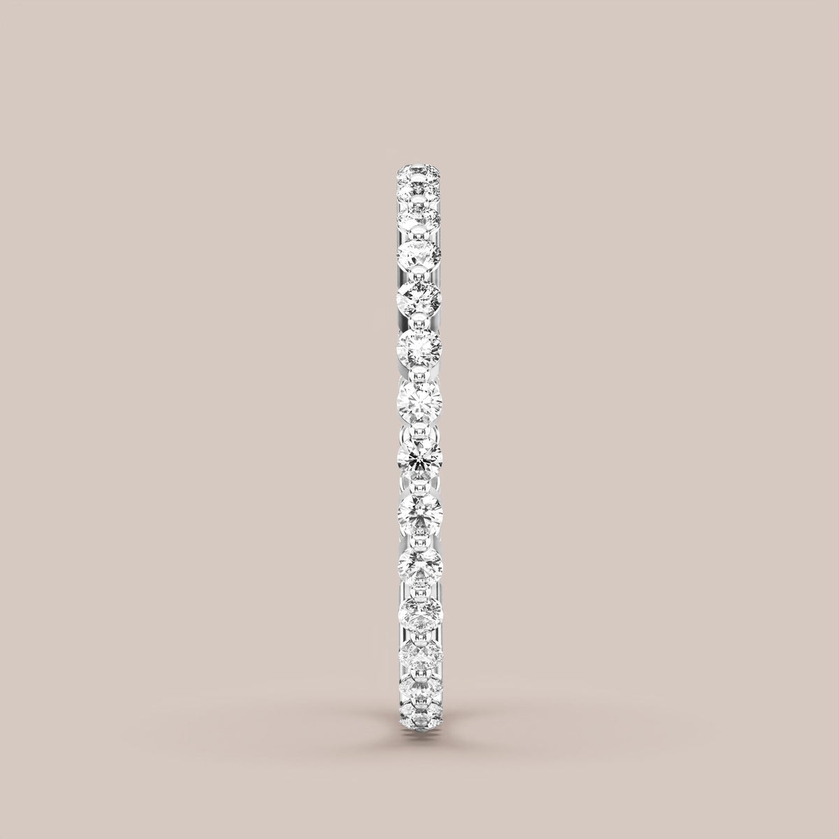 Single Prong Shared Diamond Band Full Eternity