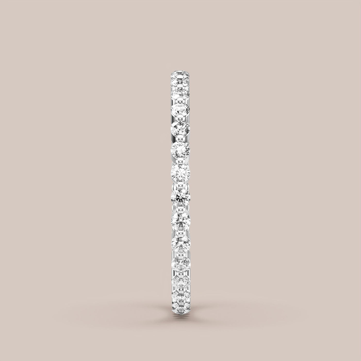 Single Prong Shared Diamond Band Full Eternity