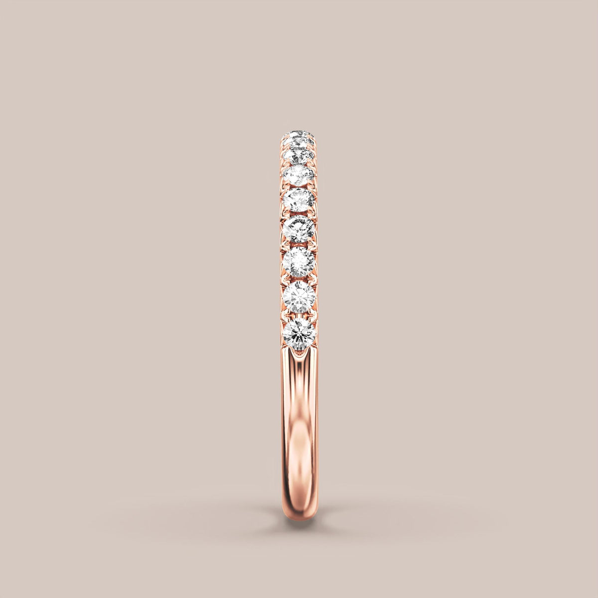 French Set Pave Diamond Band Half Eternity
