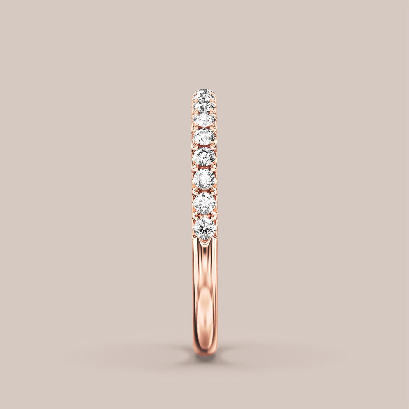 French Set Pave Diamond Band Half Eternity