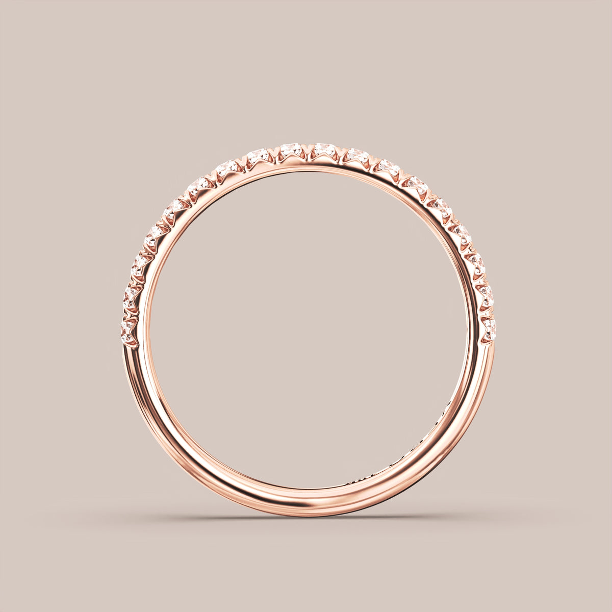 French Set Pave Diamond Band Half Eternity