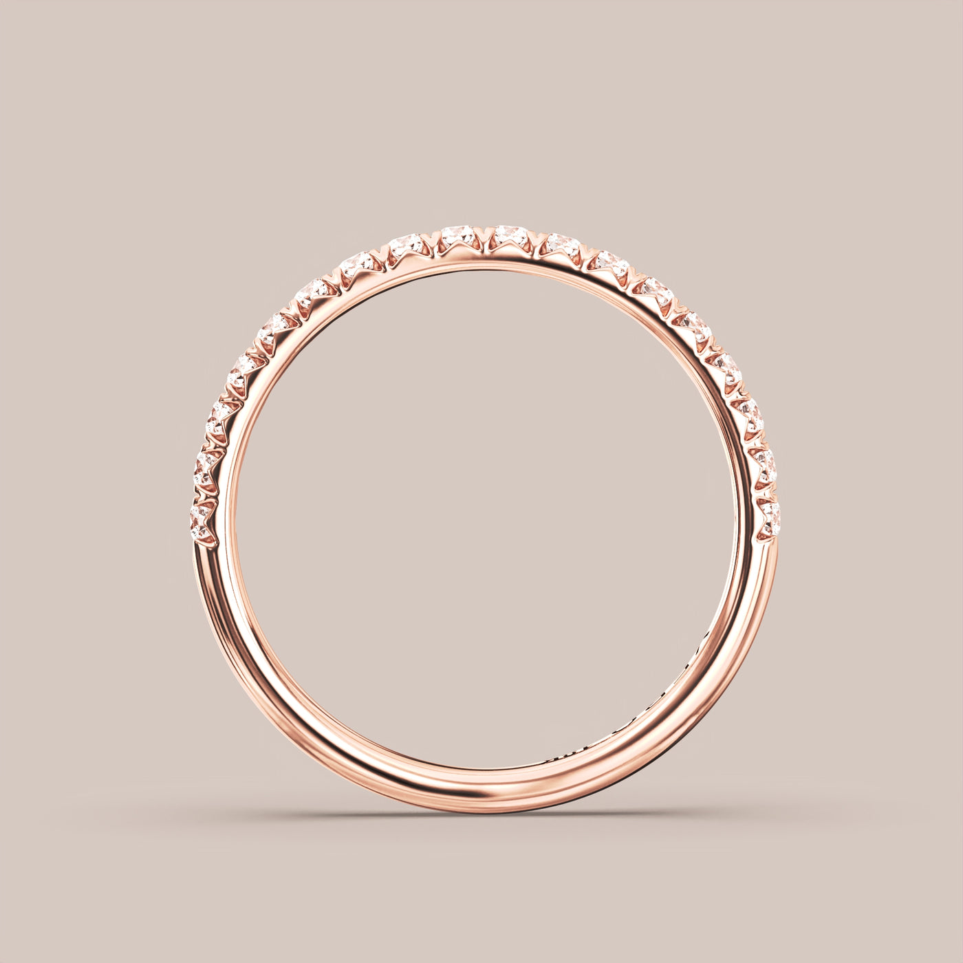 French Set Pave Diamond Band Half Eternity