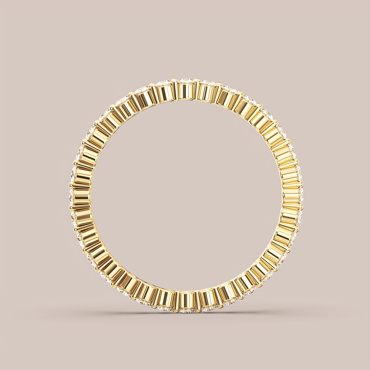 Single Prong Shared Diamond Band Full Eternity