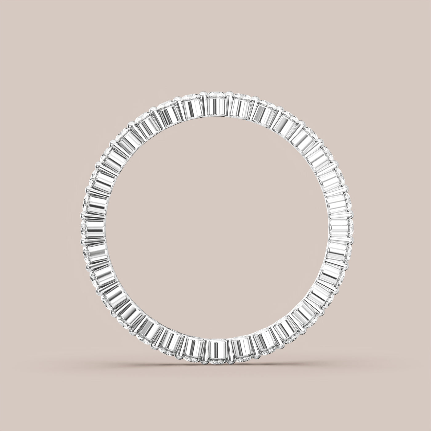 Single Prong Shared Diamond Band Full Eternity