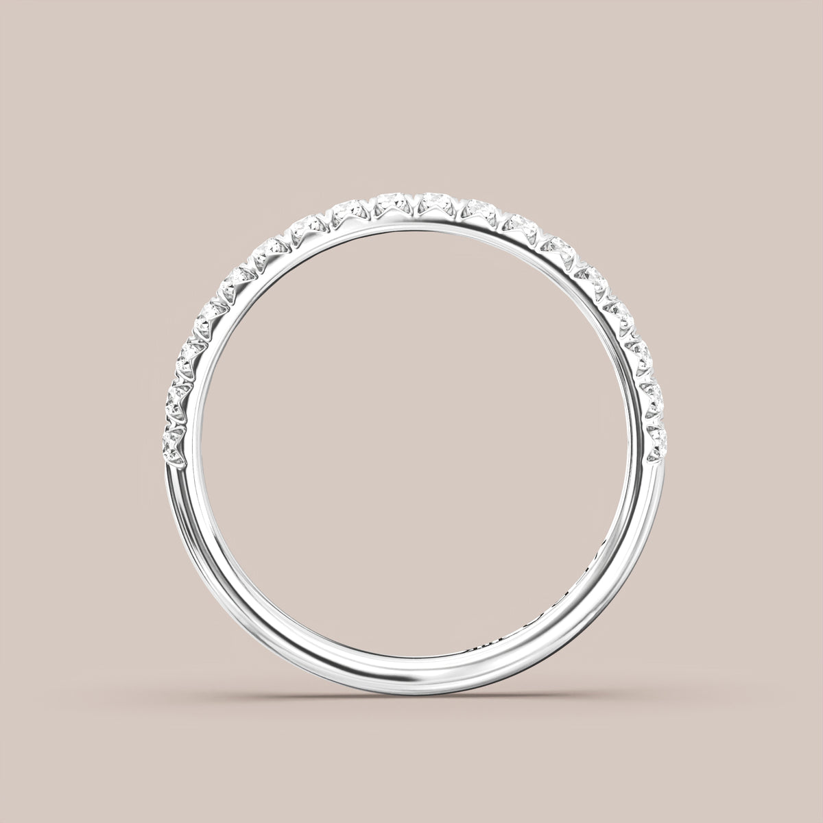 French Set Pave Diamond Band Half Eternity