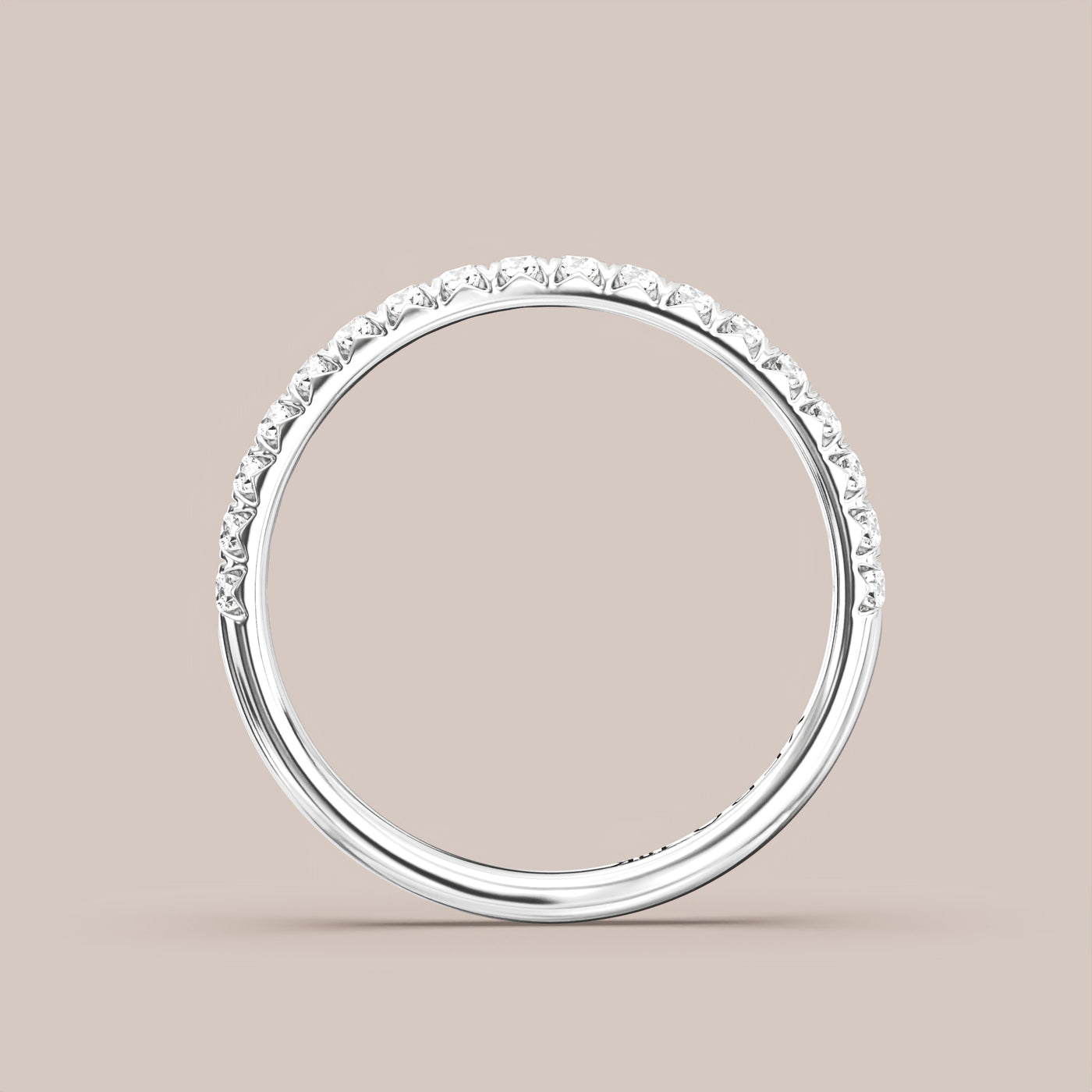 French Set Pave Diamond Band Half Eternity
