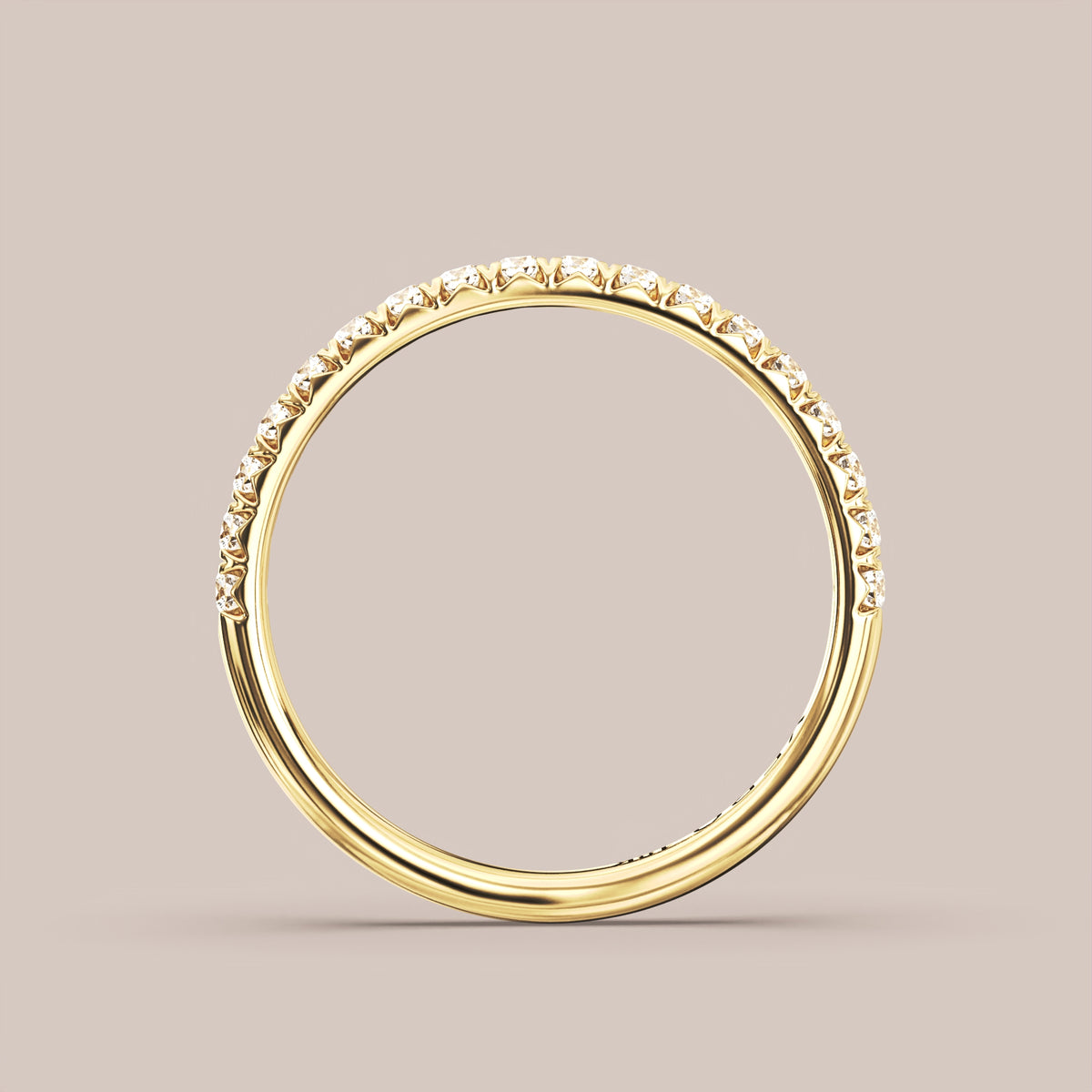 French Set Pave Diamond Band Half Eternity