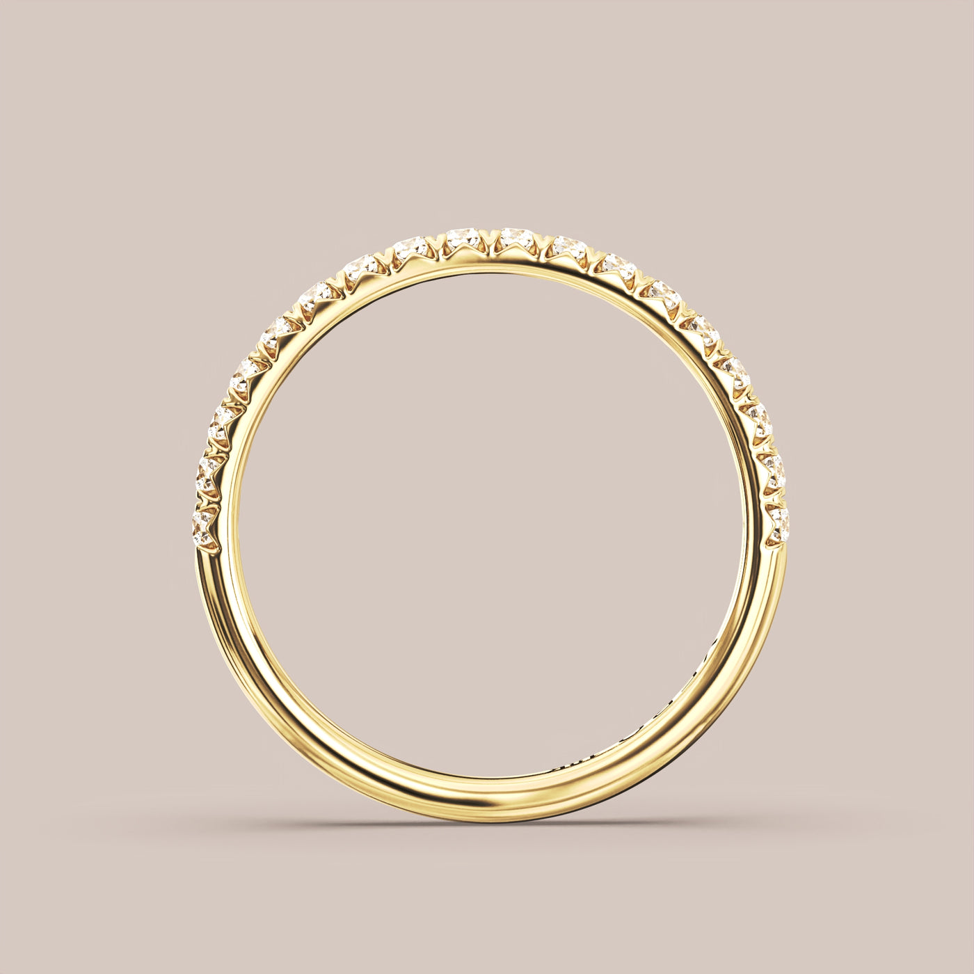 French Set Pave Diamond Band Half Eternity