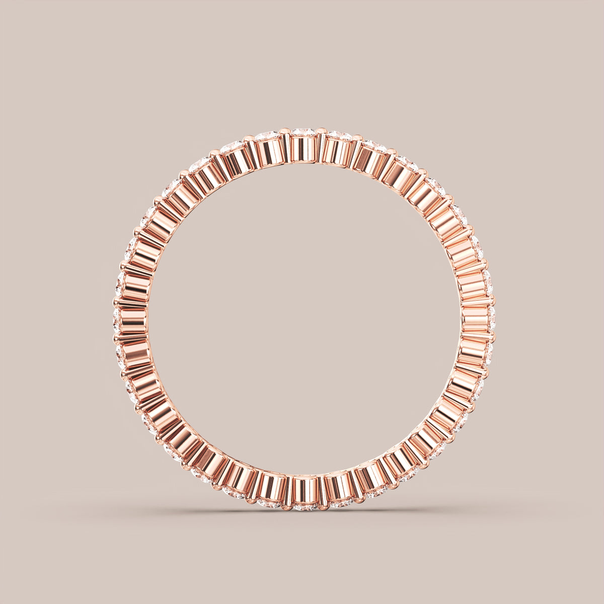 Single Prong Shared Diamond Band Full Eternity