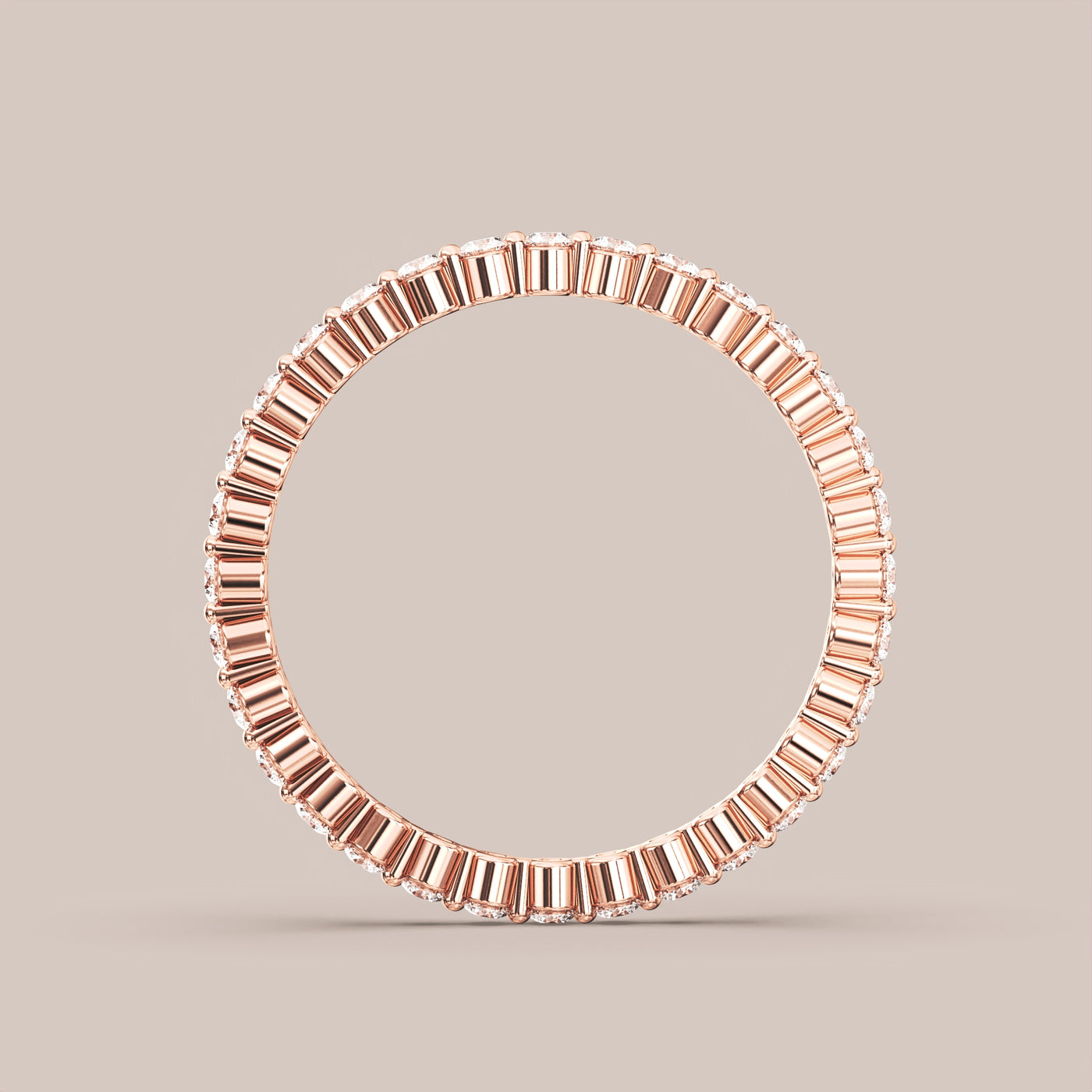 Single Prong Shared Diamond Band Full Eternity