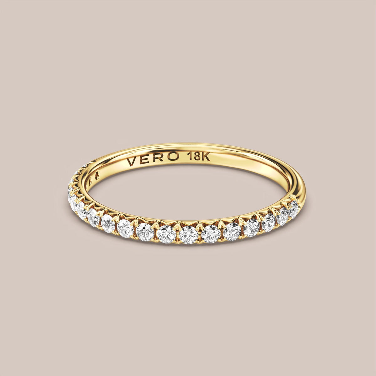 French Set Pave Diamond Band Half Eternity
