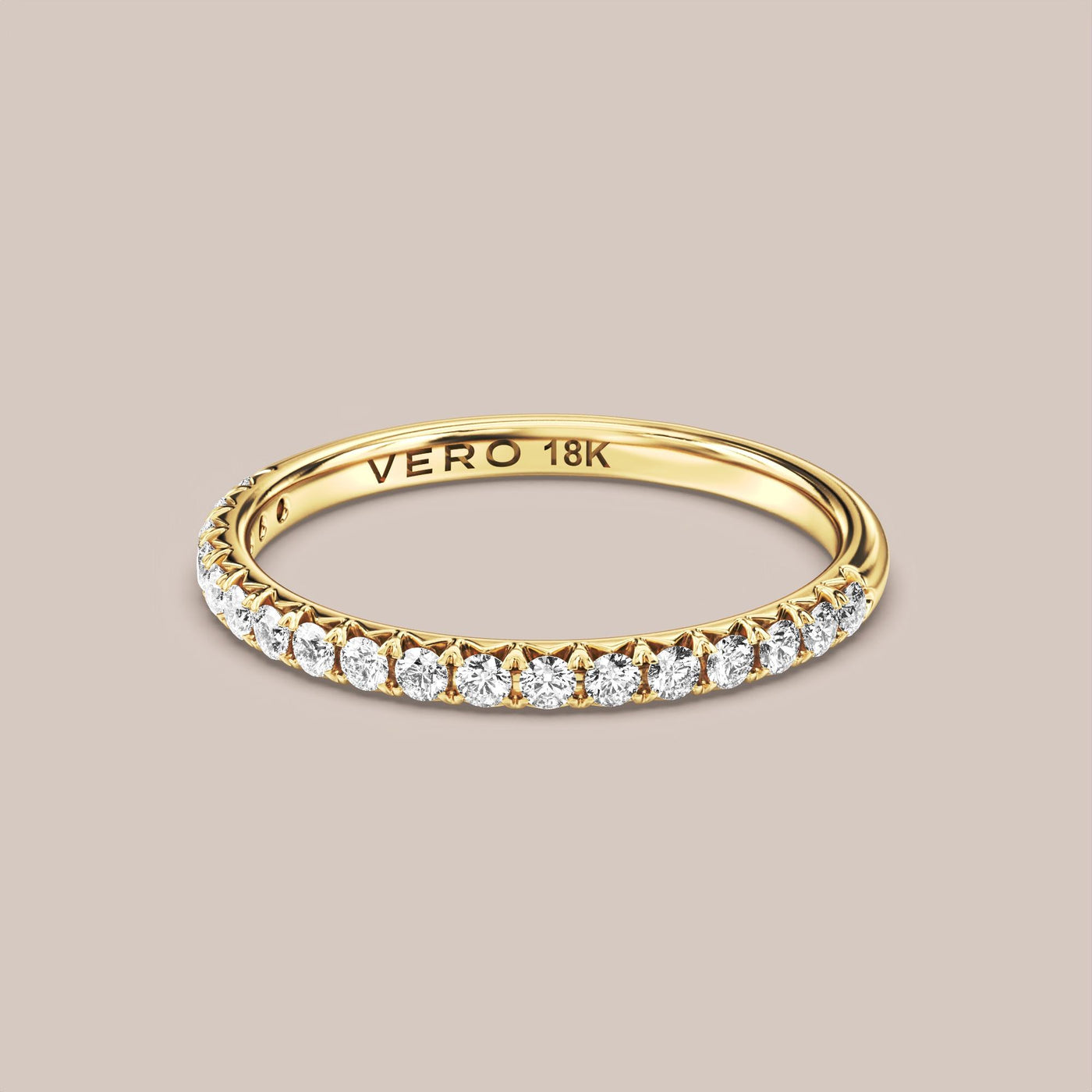 French Set Pave Diamond Band Half Eternity