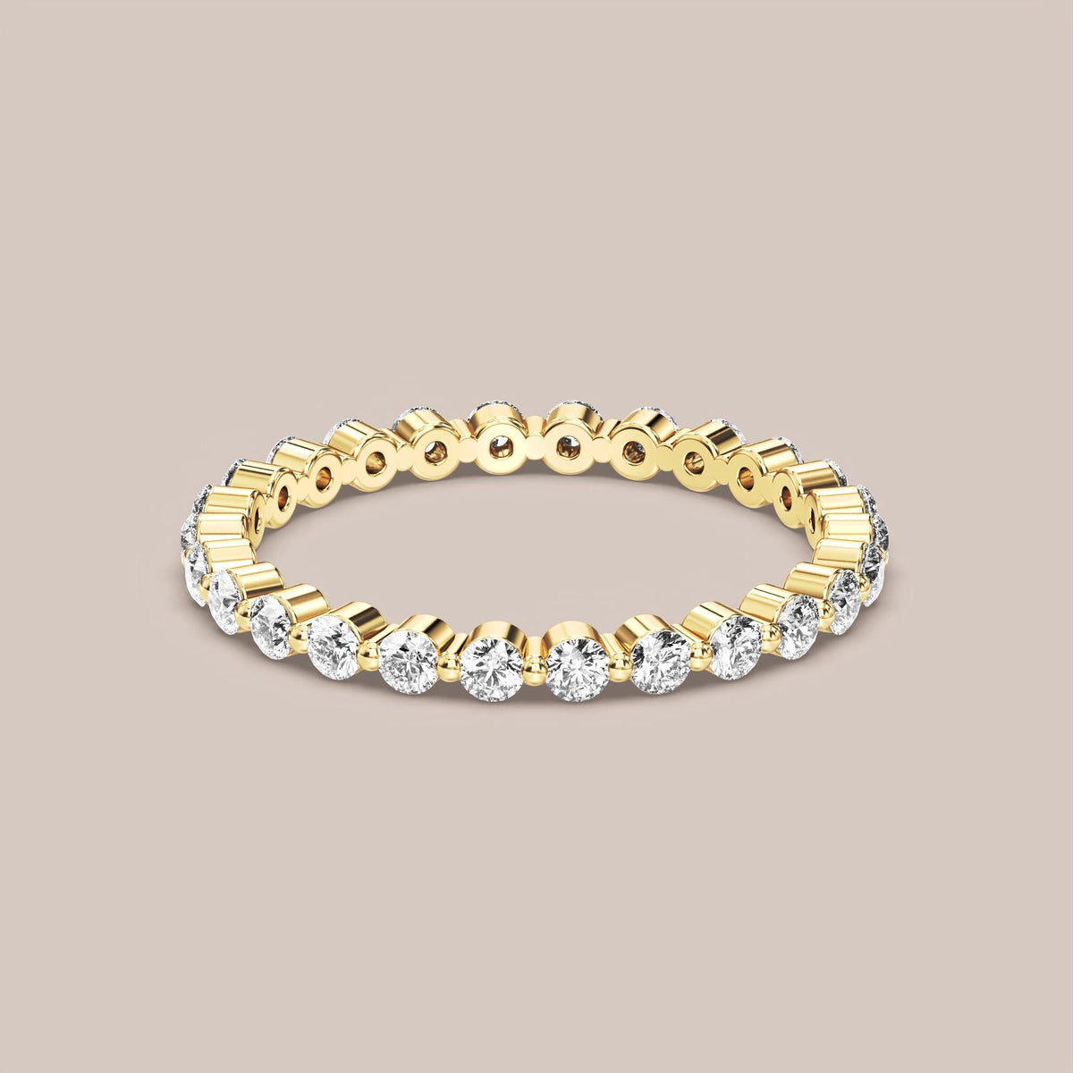Single Prong Shared Diamond Band Full Eternity