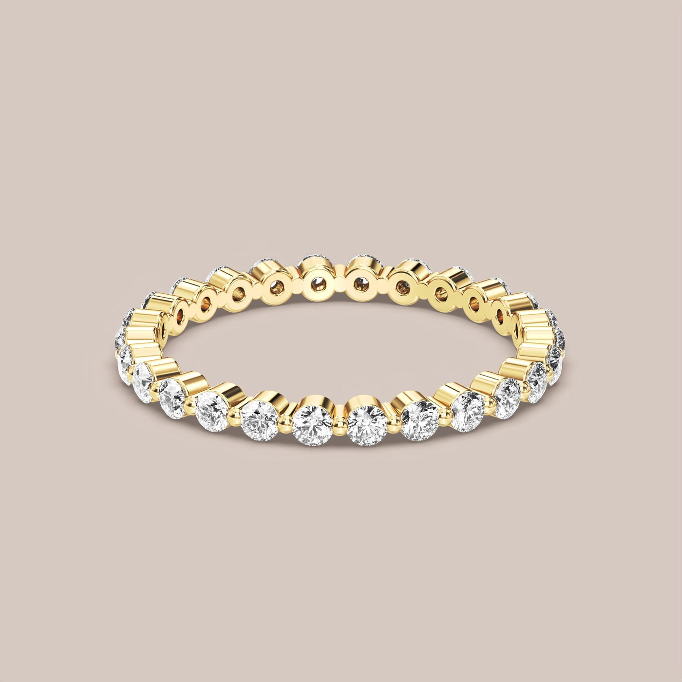 Single Prong Shared Diamond Band Full Eternity